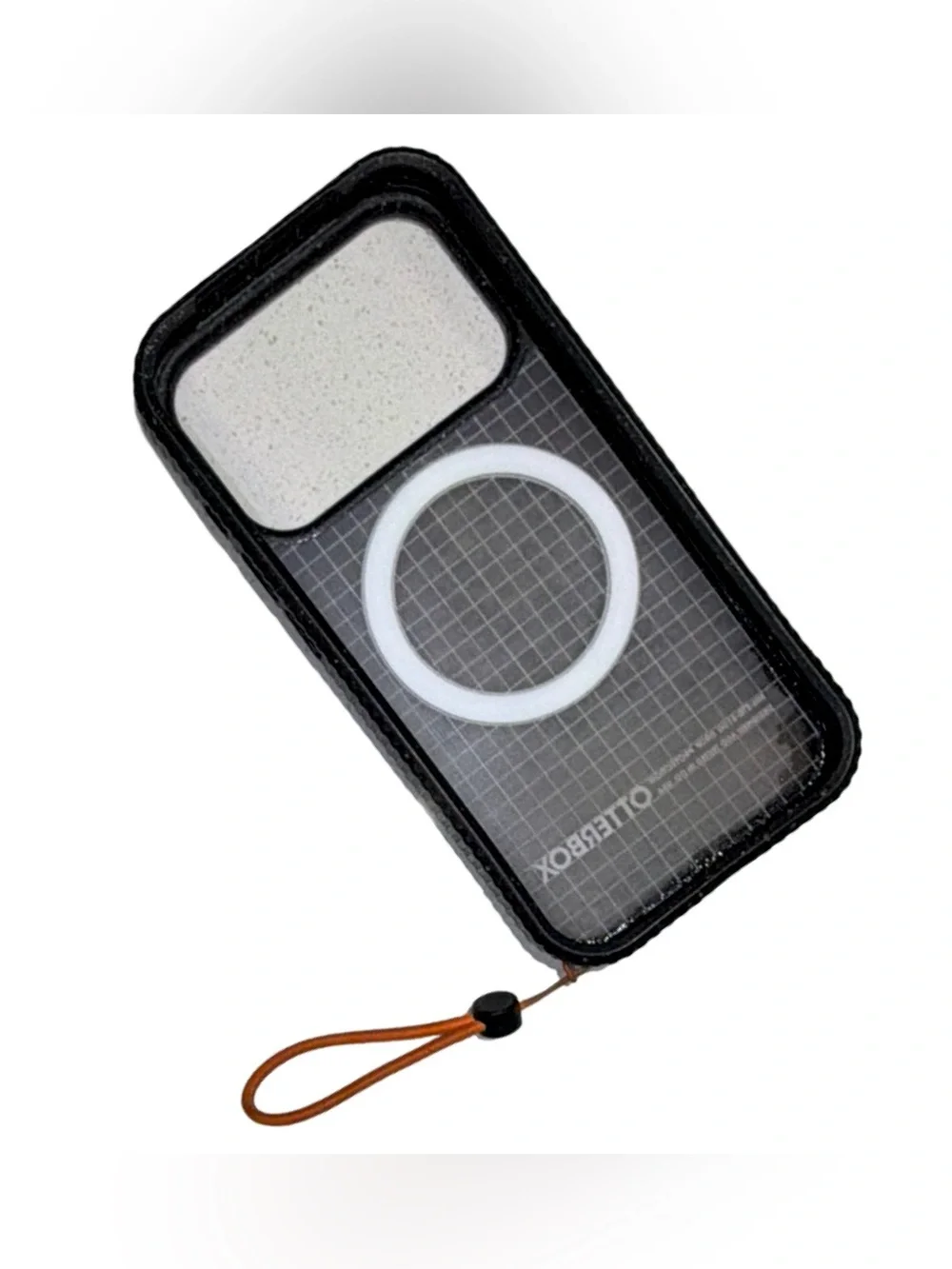 OtterBox Black Clear MagSafe-Compatible Phone Case with Brown Wrist Strap